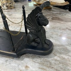 Gothic Gargoyle Egyptian Styled Decanter Centerpiece Stand 25.75” Cast Iron