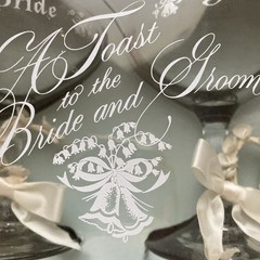 Vintage Wedding Bride Groom Toast Goblets Set Box Treasure Masters 1973 USA Made