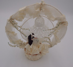 Vintage Bride & Groom Wedding Cake Topper or Wedding Shower Centerpiece