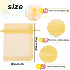 100pcs Small Organza Bags 3×4 inch, Assorted Color Mesh Jewelry Pouches Drawstri
