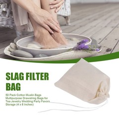 50 Pack Cotton Muslin Bags Multipurpose Drawstring Bags for Tea Jewelry3874