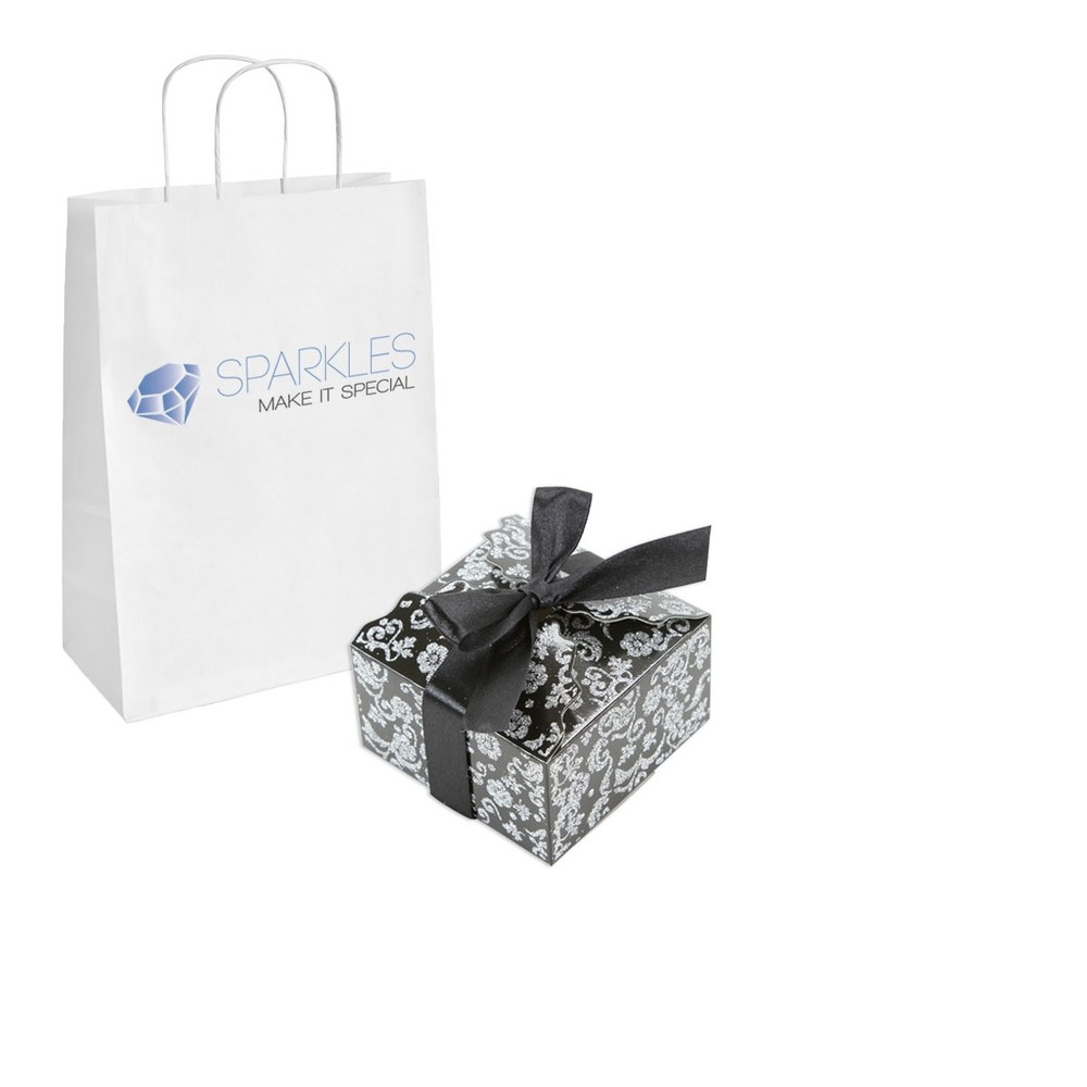 200 Black Silver Medium Ribbon Wedding Favor Gift Boxes Party Event Candy Box