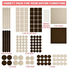 165 Piece Two Colors – Variety Size Furniture Felt Pads. Self Adhesive Pads w…