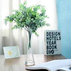 3 Bushes FROSTED GREEN 14″ tall Eucalyptus Artificial Greenery Wedding Bouquets