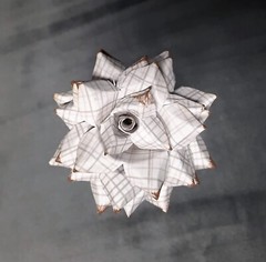 Handmade Paper Flower on stem (Gray Pattern No.6) for Wedding, St. Valentine’s