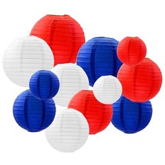 Paper Lanterns,July 4th Party Round Hanging Paper Lanterns Red Blue White