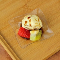 3″ Clear Single Serve Plastic Dessert Appetizer Wave Plates Wedding Party SALE