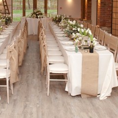 14″ Wide x108″ Long Burlap Table Runner NATURAL JUTE Serged Edges WEDDING USA