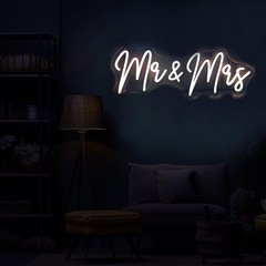 Mrs Neon LED Sign – Size:50×18.7cm – Custom Wedding Wall Neon Sign for Room B…
