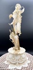 9″ Vtg Plastic Coast 1980 Novelty 50th Anniversary Gold Wedding Cake Topper