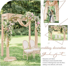 Wedding Arch Draping Fabric 30″X240″, Sheer Chiffon Backdrop Panel for Ceremony,