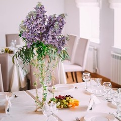 4PCS 25.6inch Lilac Artificial Flowers Purple Fake 4 Pcs 25.6inch Purple