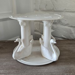 Vtg 50s Wedding Cake Topper, Couple, Swans Column, Heart, Flowers