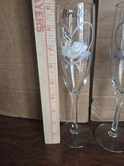 Vintage Wedding Star Western Cowboy Champagne Toasting Flutes Boots Hat Country