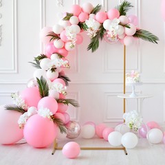6.6 FT Wedding Arch Backdrop Stand Gold Metal Arch for Wedding Ceremony Party