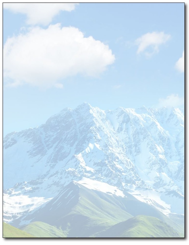 Mountain View Stationery Paper – 80 Sheets 8 1/2″ x 11″, Blue, Green, White