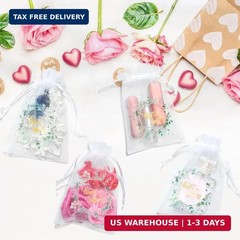 Windyun 200 Pcs Love Is Sweet Organza Bags for Wedding Treat 4 x 6 Inch Wedding