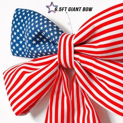 4th of July Decorations Outdoor – 6.5FT Giant Patriotic Bow – Fourth of July Mem