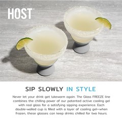 Host Glass Freeze Stemless Margarita Glasses Drinking Set, Insulated Cocktail…