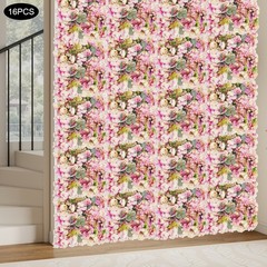 16pcs Flower Wall Panels, Purple Artificial Flowers Wall Decoration For Parties