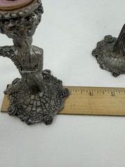 Ballena Bay Renaissance Bride Groom Toasting Flutes Pewter Heart Amethyst Glass