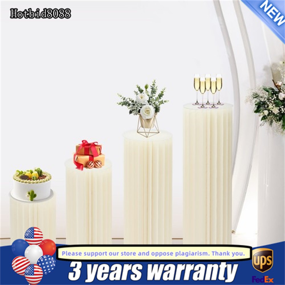 Set of 4 DIY Cardboard Flower Cake Stand Weddings Centerpiece Decoration Column