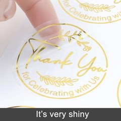 Thank You for Celebrating with Us/Me Gold Foil Seal Sticker, 120Pcs With Us