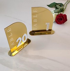 Acrylic Wedding Table Numbers,Semi-Arched Mirrored Acrylic Table Numbers for …