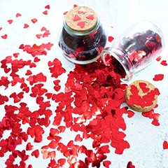 Table Confetti – Metallic Shaped Glitter Mylar Confetti for Heart Red