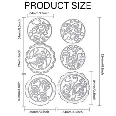 ORIGACH 9 Pcs Words and Round Lace Flower Border Metal Cutting Dies Circle Se…