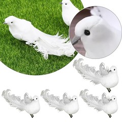 4 Pack Of Artificial Doves Foam Doves Peace Doves For Wedding Decorative / New