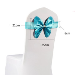10PCS Chair Cover Bow Slider Sashes Wedding Birthday Party Cocktail Hotel Decor