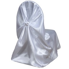 50 WHITE SATIN UNIVERSAL CHAIR COVERS for Wedding Reception Party Decorations