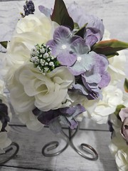 Wedding Table Centerpieces, Floral Centerpieces, Dusty Purple, Ivory, Vintage