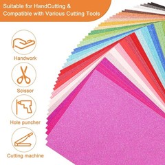 50 Sheets A5 Size 25 Colors Glitter (5.8 x 8.3 in), 25 [50 Sheets]