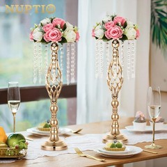 2 Pcs Crystal Flower Stand Wedding Centerpieces for Tables, 21.7in/55cm Tall …