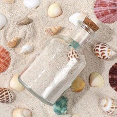 Magic Season Decorative Glass Bottles with 5 fl oz. Round / 2 Pcs