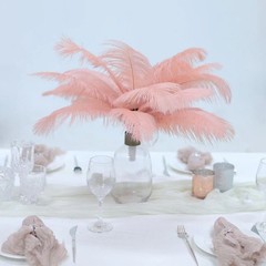 12 pcs 13-15″ long Rose Gold Genuine Ostrich FEATHERS Wedding Party Centerpieces