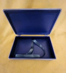 Pewter Silver Wedding Memory Box Blue Interior With Green Ribbon ￼