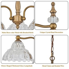 HDDFL Chandelier Light 3 Lights Chandeliers Lamp Modern Pendant Lighting Fixt…