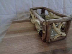 Deer antler Hunting Lodge Rustic country western statue Votive Candle Holder