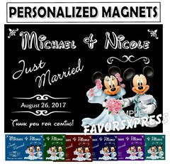 DISNEY WEDDING MICKEY AND MINNIE MOUSE WEDDING FAVORS MAGNETS
