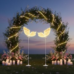 Set Of 2 Freestanding 110V Wedding Creative Butterfly Shape LED Floor Lamps Kit