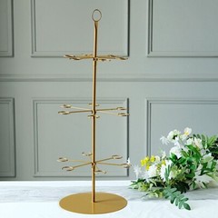 Gold 3-Tier 33″ Metal Wine GLASS HOLDER Tree Champagne Flutes Stand Party Events