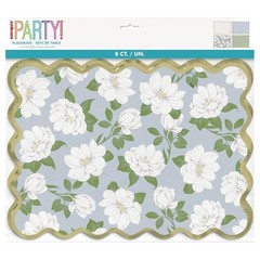 Assorted Garden Party Scalloped Paper Placemats Tableware (15″ x 13″) 8 Count