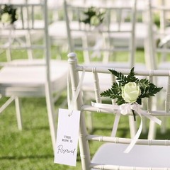 Kosiz 24 Pack Reserved Chairs Signs with Ribbon for Wedding Reception Party R…