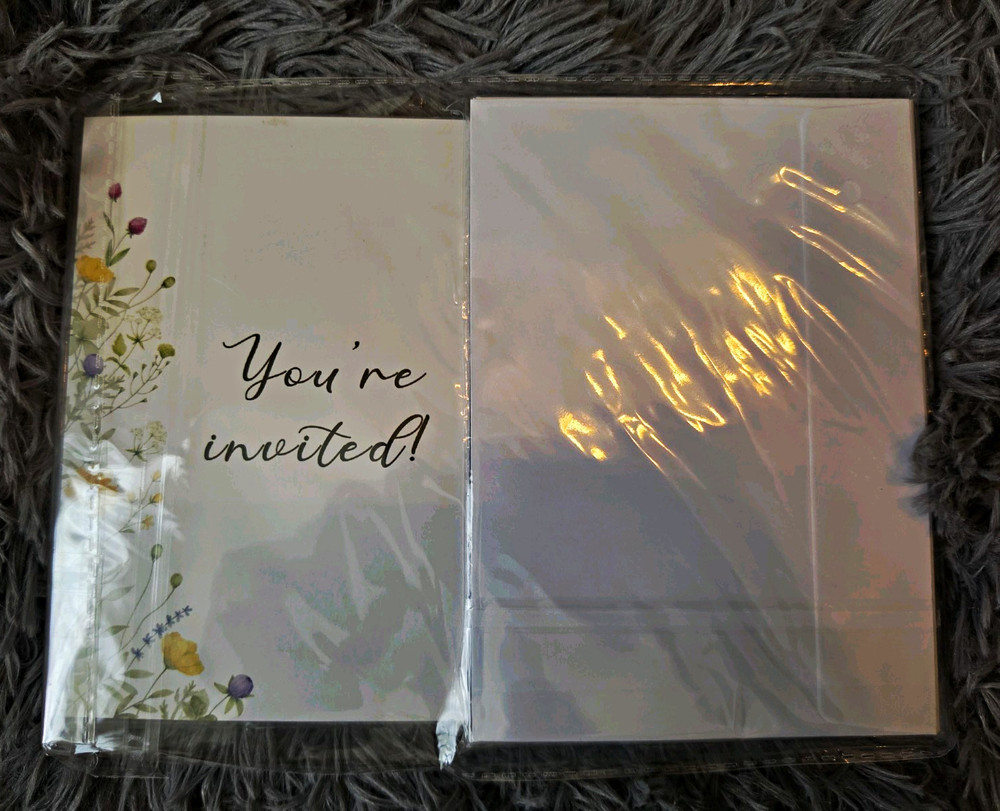 MAGONVR Bridal Shower Invitations w/ Envelopes, Floral Design White Yellow Green