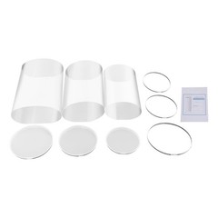 3Pcs Clear Round Cylinder Pedestal Stand for Wedding Party Display Stand Decor