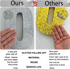 7.8 Inch Silver Glitter Number 0 Wooden Table Centerpiece Silver Birthday Party