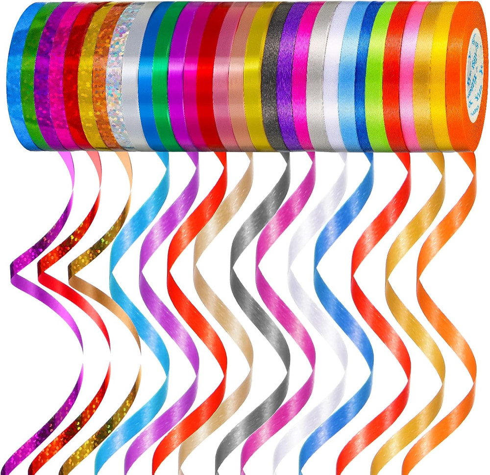 30 Rolls Curling Ribbons 1/5″ Wide X 11 Yards 330 Yards Shiny Plastic Balloon St